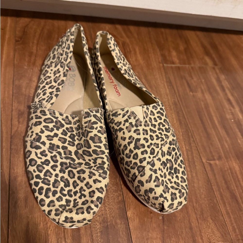 Sketcher’s Bob’s Leopard Print Women's Slip-On Shoes